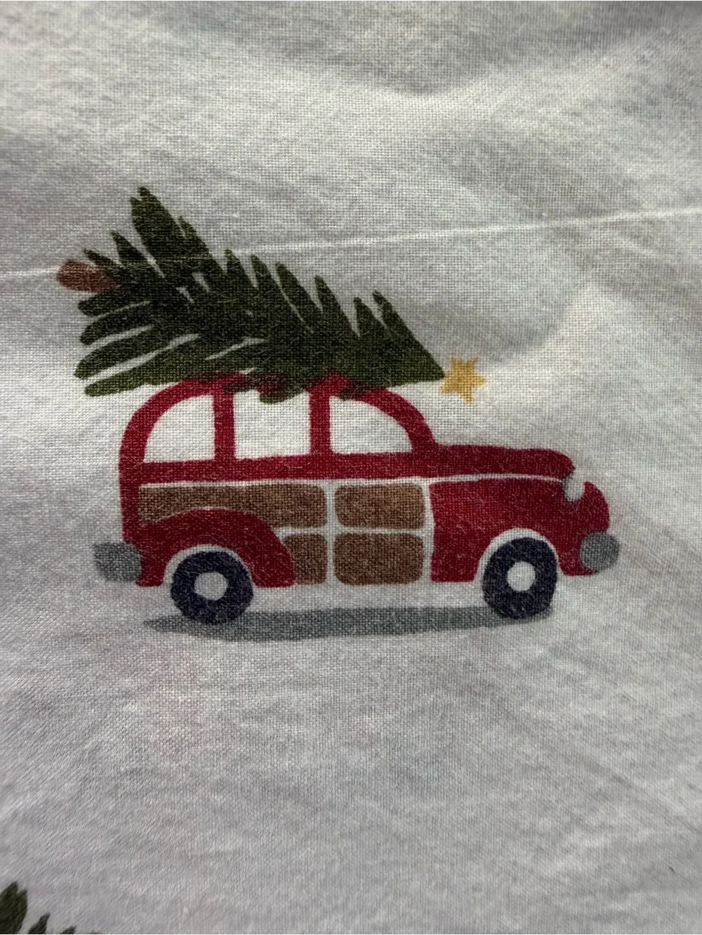 Pottery Barn Christmas Tree Woody Car King Pillowcase - 1 CASE